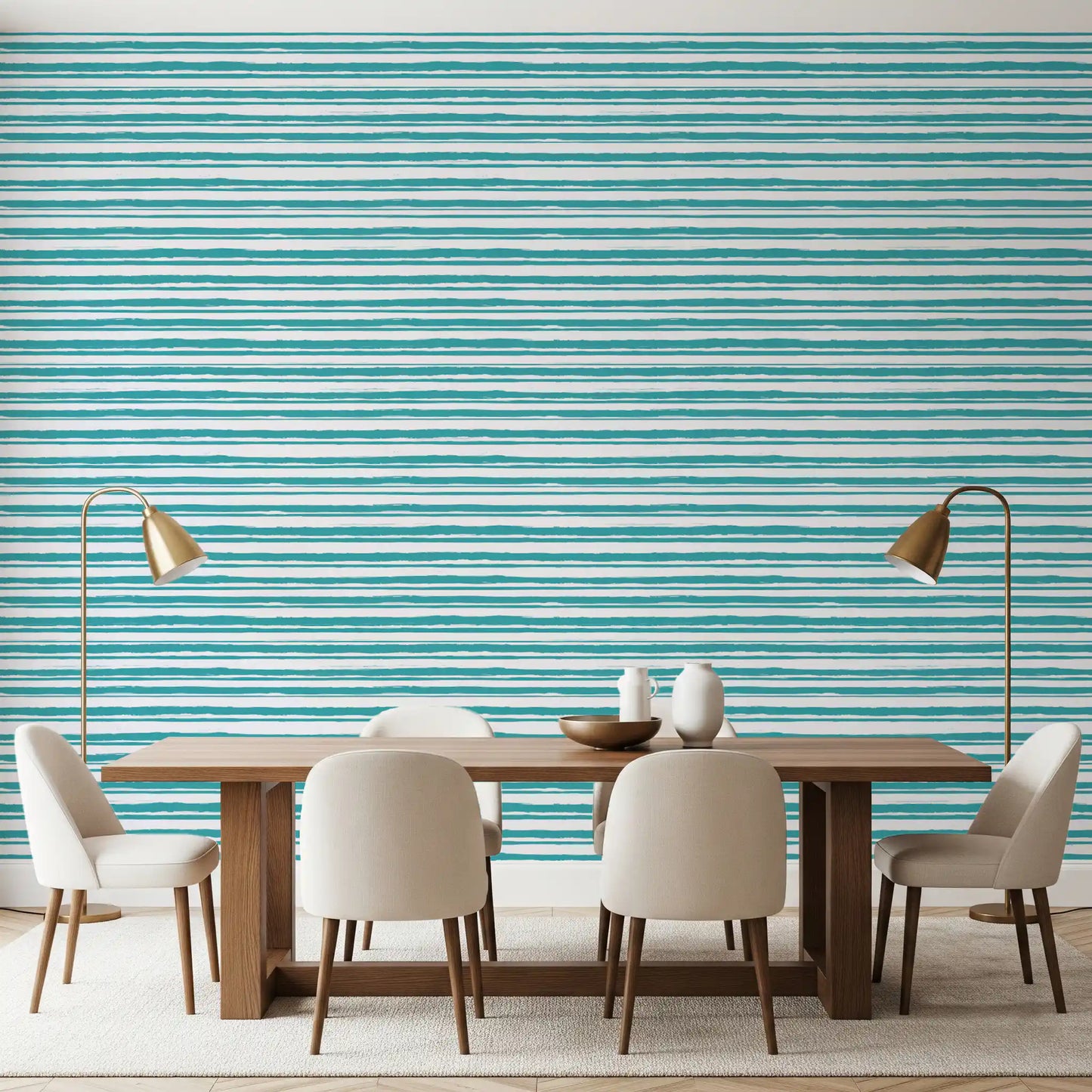 Papier peint texture trait organique bleu sarcelle⁠