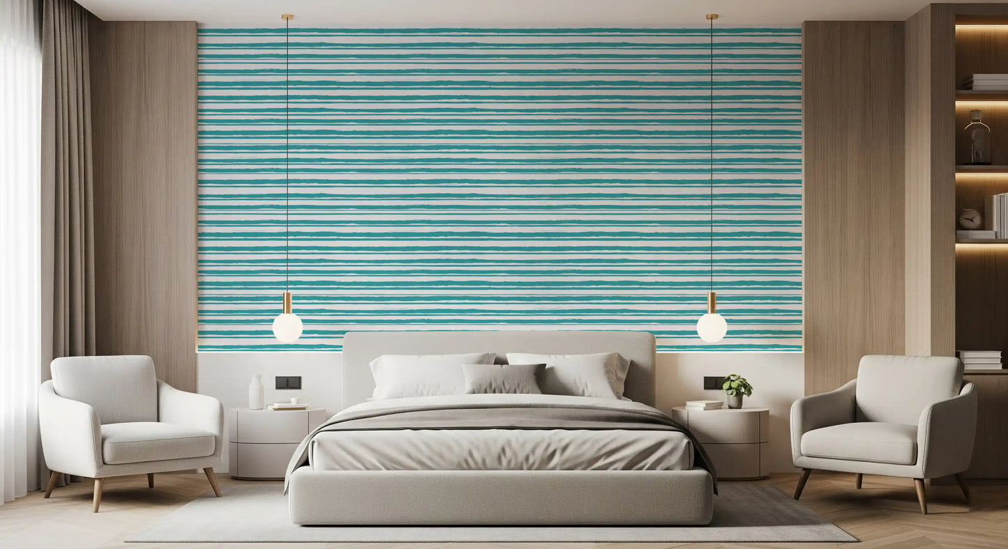 Papier peint texture trait organique bleu sarcelle⁠