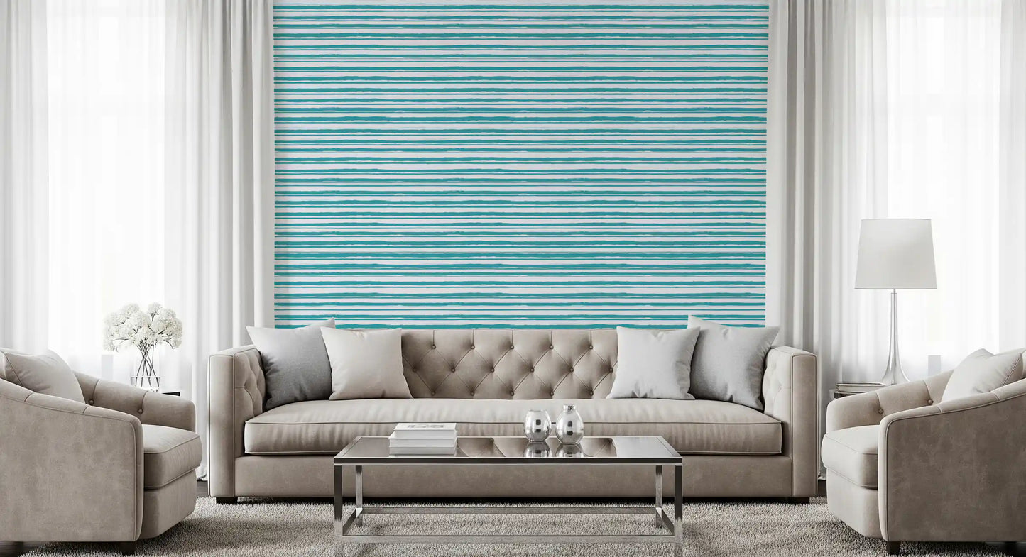 Papier peint texture trait organique bleu sarcelle⁠