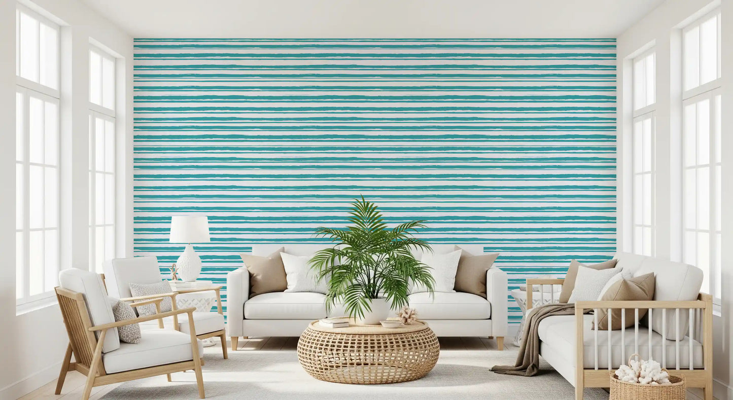 Papier peint texture trait organique bleu sarcelle⁠