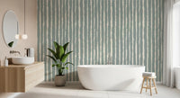 Carta da parati con motivo a linee verdi salvia organico⁠