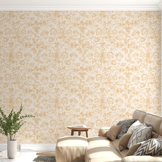 Soft Neutral Botanical Illustration wallpaper wraps a living room in blooms GD11782
