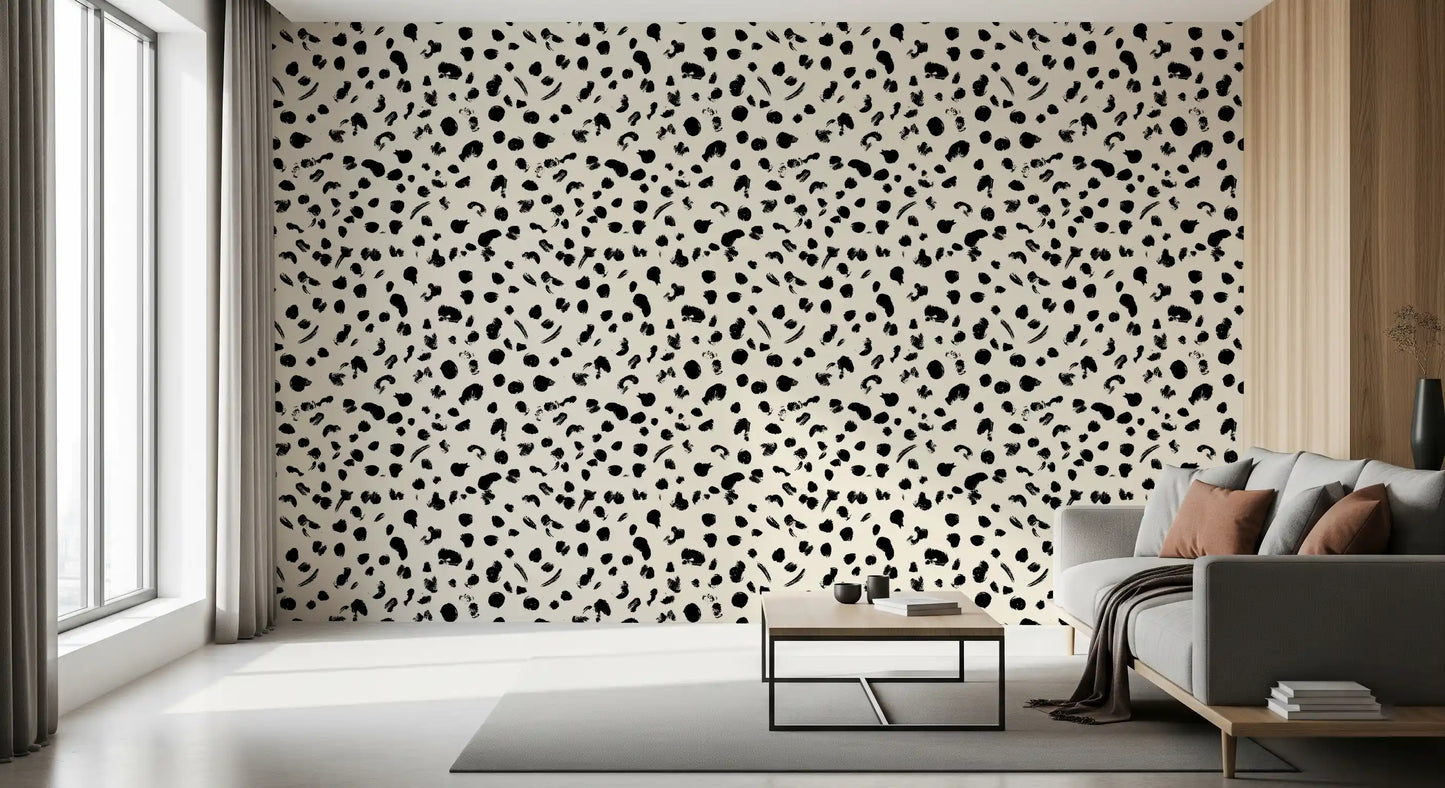 Papel de Parede Minimalista com Pinceladas Monocromáticas