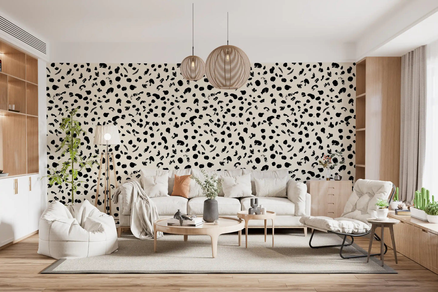 Papel de Parede Minimalista com Pinceladas Monocromáticas