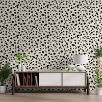 Papel de Parede Minimalista com Pinceladas Monocromáticas