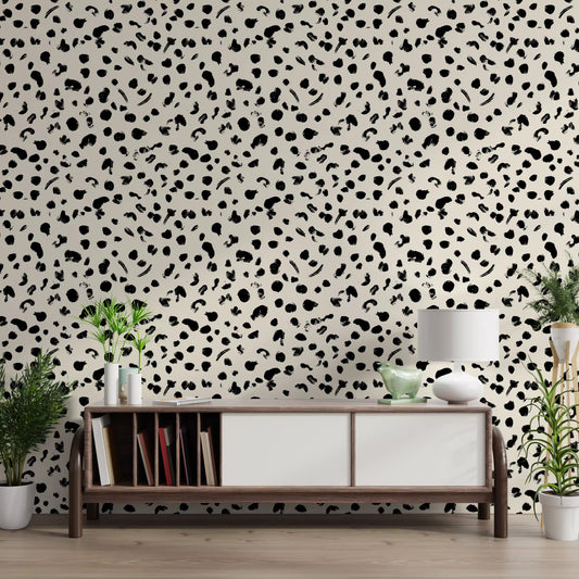 Papel de Parede Minimalista com Pinceladas Monocromáticas