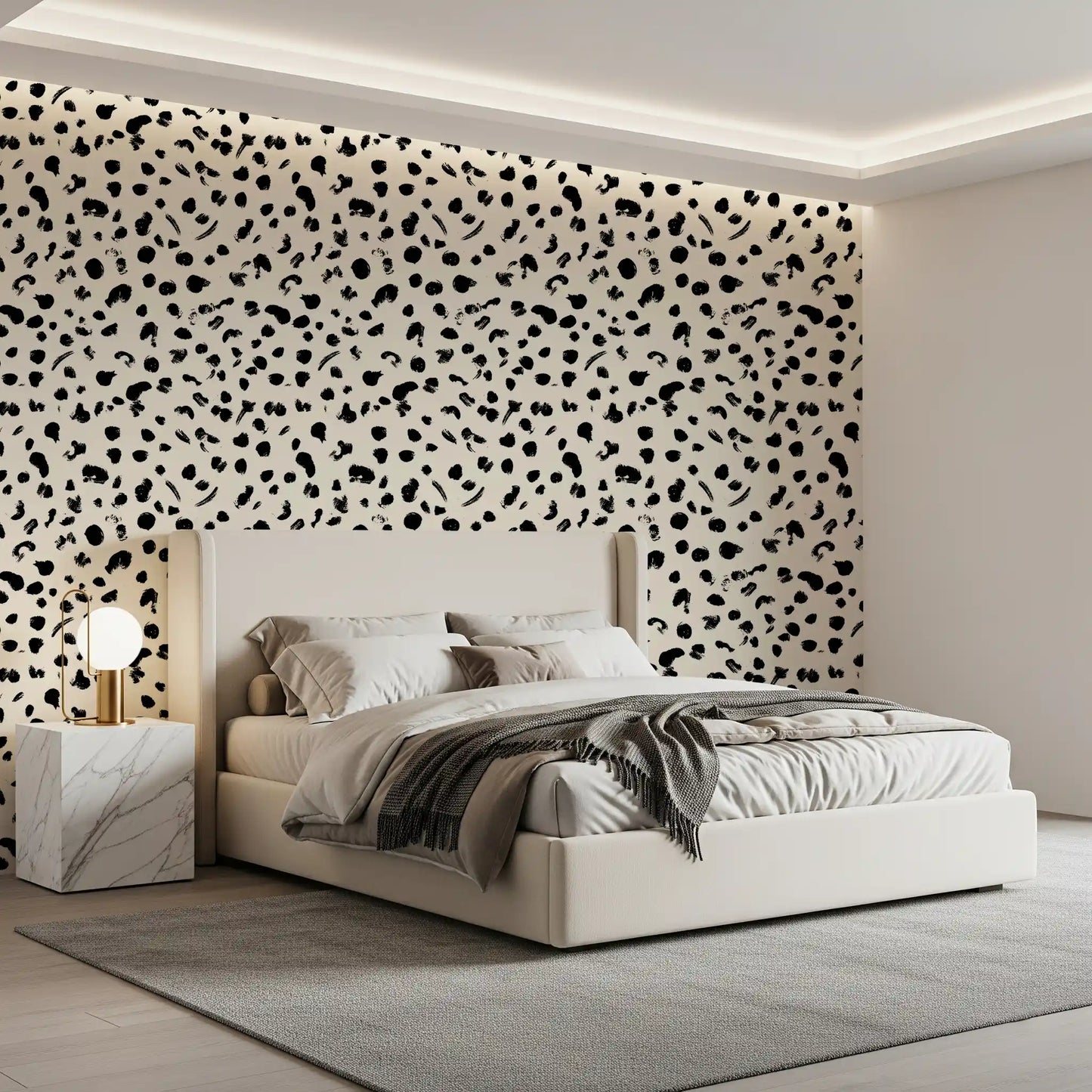 Papel de Parede Minimalista com Pinceladas Monocromáticas