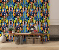 Papel de Parede Artístico Eclético com Pinceladas Multicoloridas