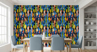 Papel de Parede Artístico Eclético com Pinceladas Multicoloridas