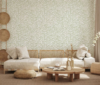 Papel de Parede Sage Organic Rhythmic Sketch