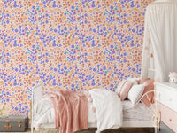Papel de Parede Alegre com Flores Pintadas no Prado