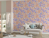 Papel de Parede Alegre com Flores Pintadas no Prado