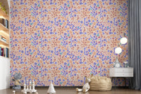 Papel de Parede Alegre com Flores Pintadas no Prado