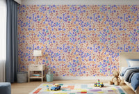 Papel de Parede Alegre com Flores Pintadas no Prado