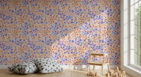 Papel de Parede Alegre com Flores Pintadas no Prado