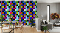 Papier peint à carrés patchwork peints aux couleurs éclatantes