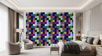 Papier peint à carrés patchwork peints aux couleurs éclatantes