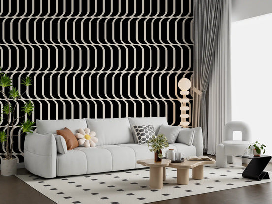 Minimalistisk geometrisk tapet med buer