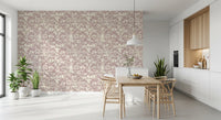 Muted Mauve Botanical Illustration Wallpaper⁠