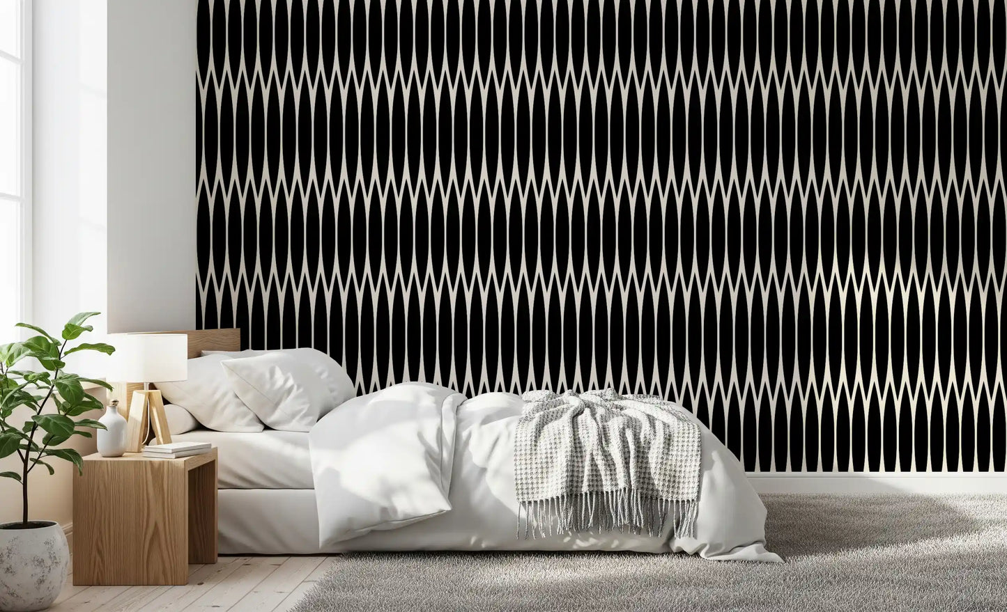 Minimalist Vertical Geometric Lattice Wallpaper⁠