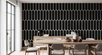 Monochrome Geometric Elongated Hexagon Pattern Wallpaper⁠