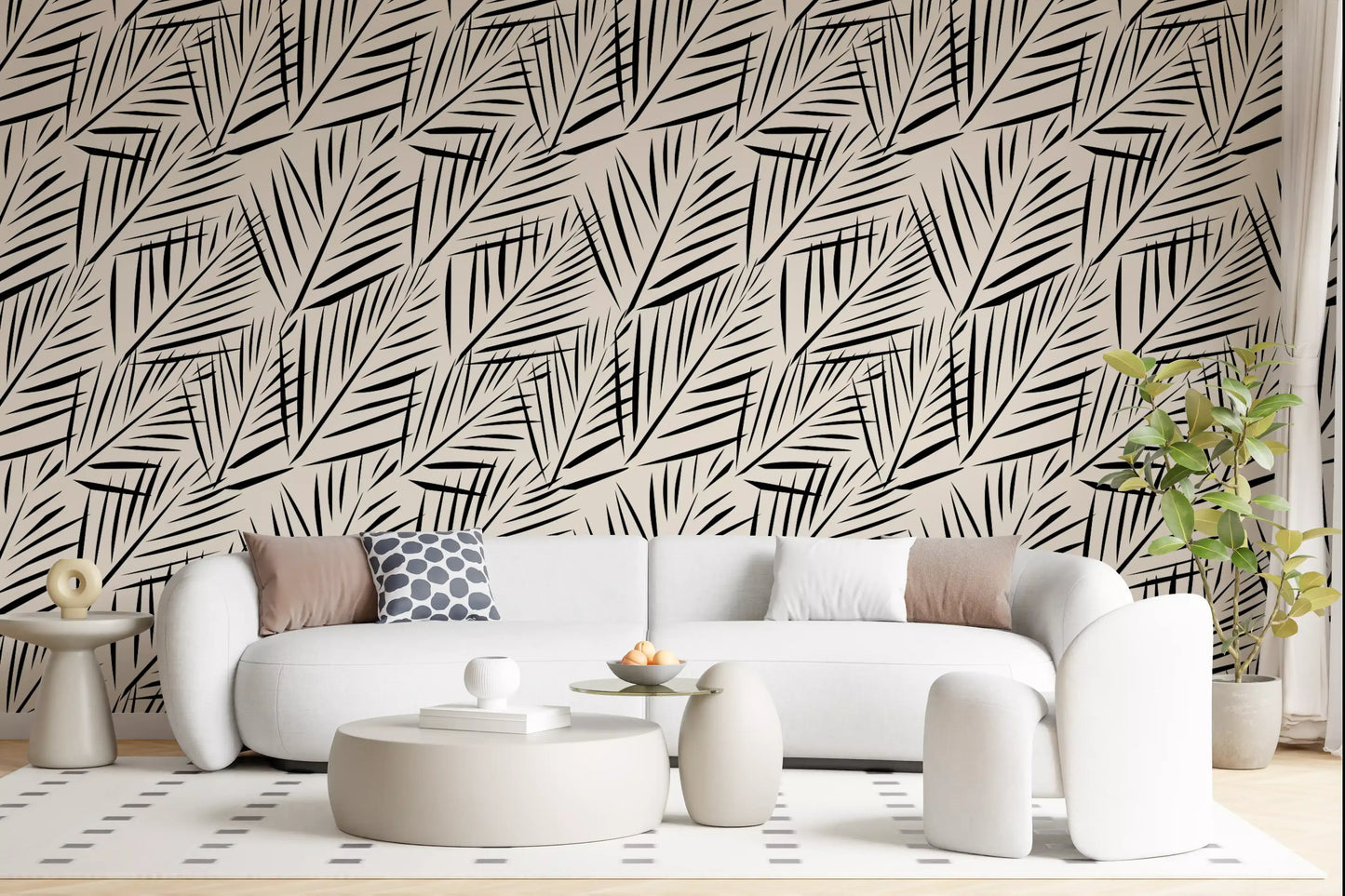 Minimalistische Palmblatt-Silhouetten-Tapete