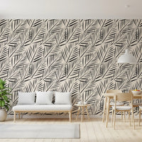Minimalistische Palmblatt-Silhouetten-Tapete