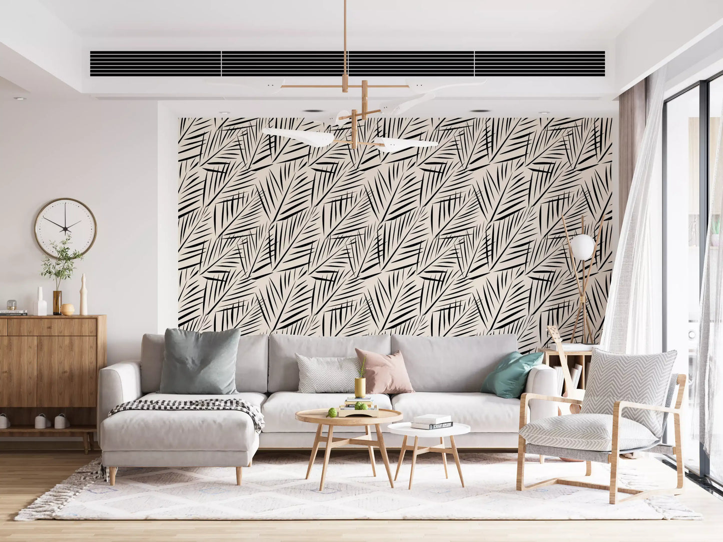 Minimalistische Palmblatt-Silhouetten-Tapete