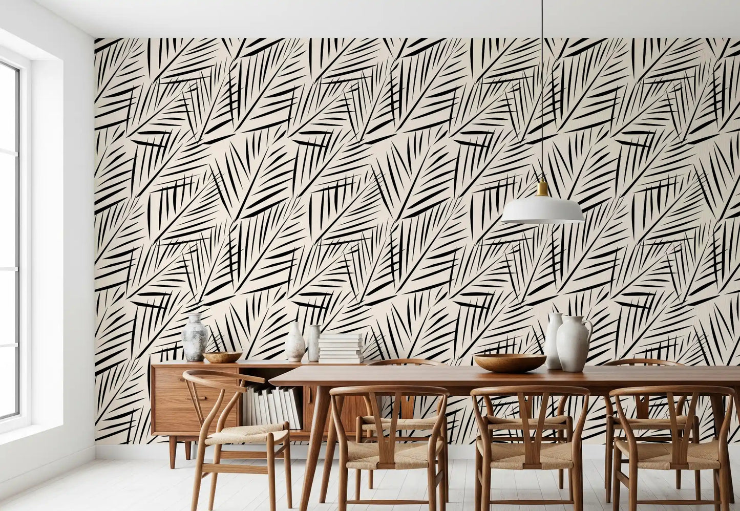 Minimalistische Palmblatt-Silhouetten-Tapete