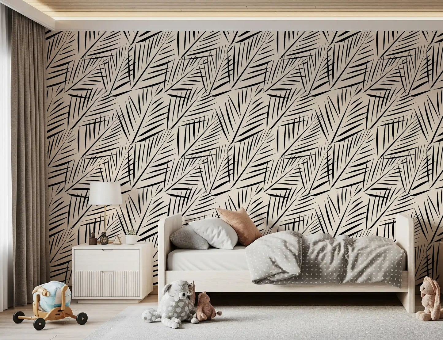 Minimalistische Palmblatt-Silhouetten-Tapete