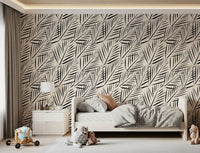 Minimalistische Palmblatt-Silhouetten-Tapete