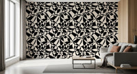 Abstract Geometric Monochrome Flow Wallpaper⁠
