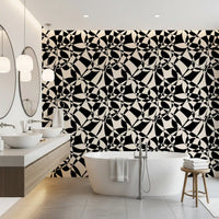 Abstract Geometric Monochrome Flow Wallpaper⁠