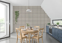 Minimalistisk tapet med sort gittermønster
