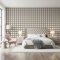 Minimalistisk tapet med sort gittermønster