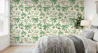 Carta da parati con illustrazione tropicale a linea continua Brezza Costiera