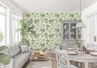 Carta da parati con illustrazione tropicale a linea continua Brezza Costiera