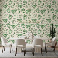 Carta da parati con illustrazione tropicale a linea continua Brezza Costiera