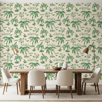 Carta da parati con illustrazione tropicale a linea continua Brezza Costiera