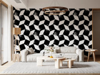 Papier peint monochrome à motifs de coups de pinceau carrés
