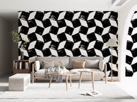 Papier peint monochrome à motifs de coups de pinceau carrés