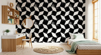 Papier peint monochrome à motifs de coups de pinceau carrés