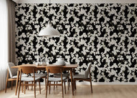 Papier peint à motif abstrait de branches crème