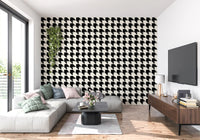 Abstrakte geometrische Rastertapete mit Tusche-Optik