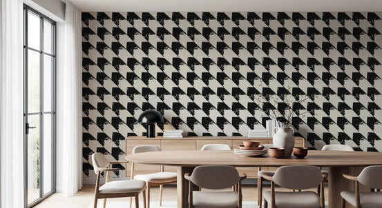 Abstrakt geometrisk gittertapet med blækdesign