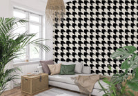 Abstrakte geometrische Rastertapete mit Tusche-Optik