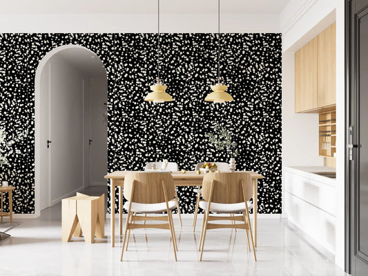 Monochrome Scattered Dots Pattern Wallpaper⁠