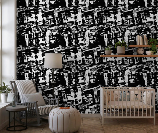 Stark Graphic Ink Strokes Wallpaper⁠