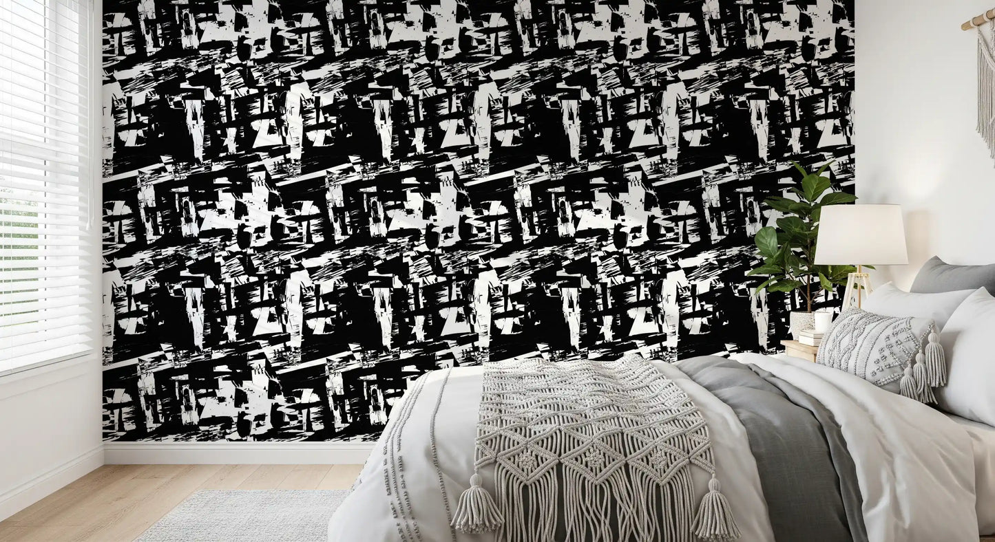 Stark Graphic Ink Strokes Wallpaper⁠