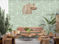 Papel pintado de diseño floral lineal Heritage